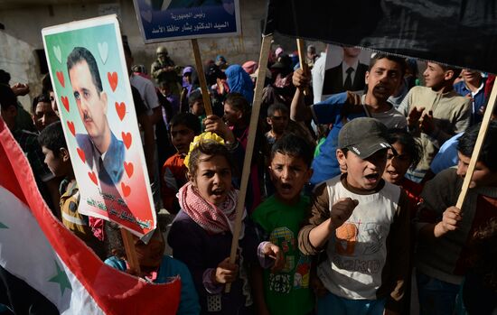 Distribution of Russian humanitarian aid in Syria