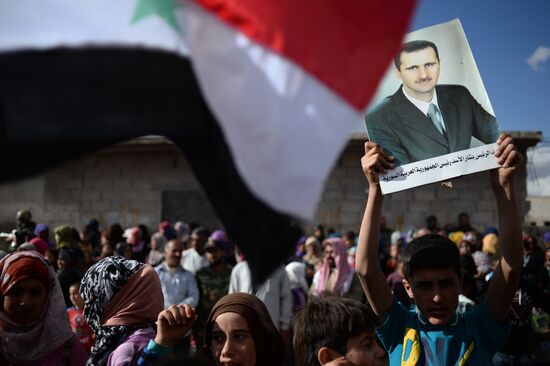 Distribution of Russian humanitarian aid in Syria