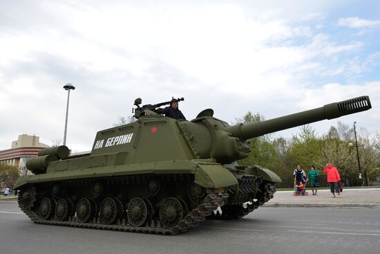Dress rehearsal of Victory Day parade in Russian cities