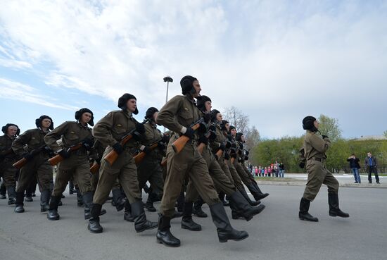 Dress rehearsal of Victory Day parade in Russian cities