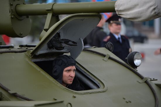 Dress rehearsal of Victory Day parade in Russian cities