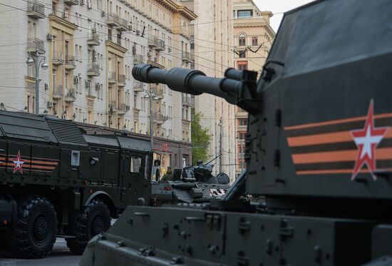 Preparation for Victory Day Parade in Moscow