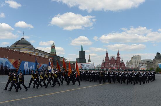 Final practice of military parade on 71st Victory anniversary