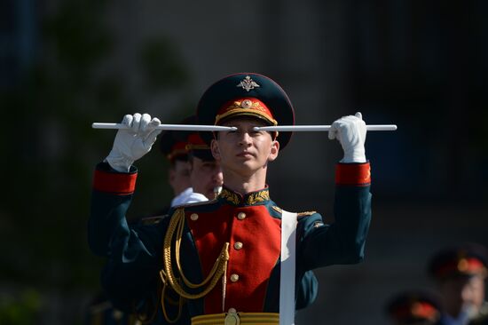 Final practice of military parade on 71st Victory anniversary