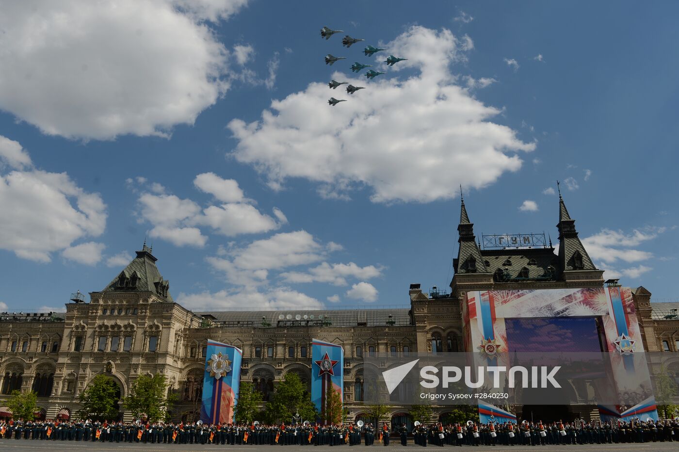 Final practice of military parade on 71st Victory anniversary