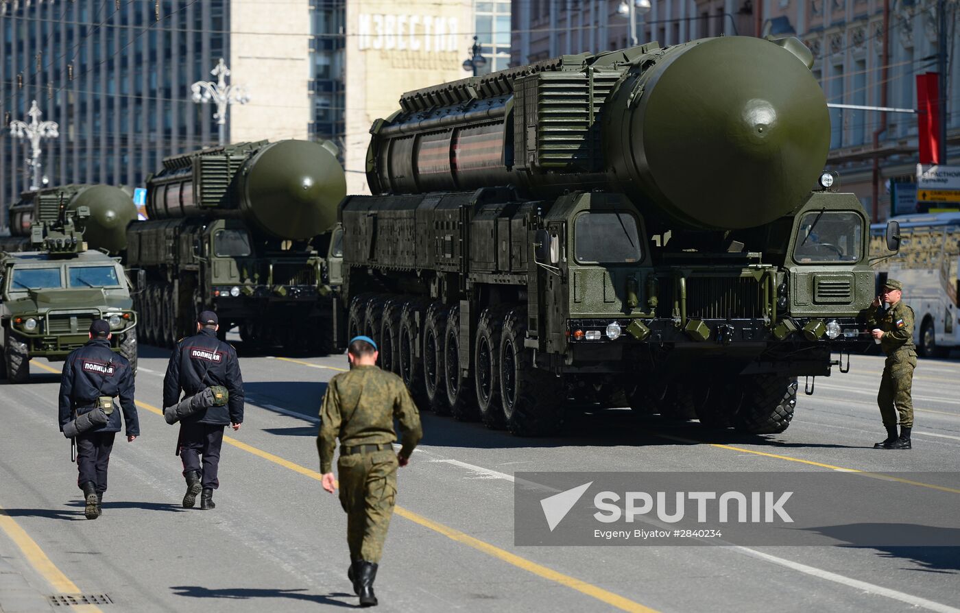 Rehearsal of parade marking 71th anniversary of Victory in Great Patriotic War