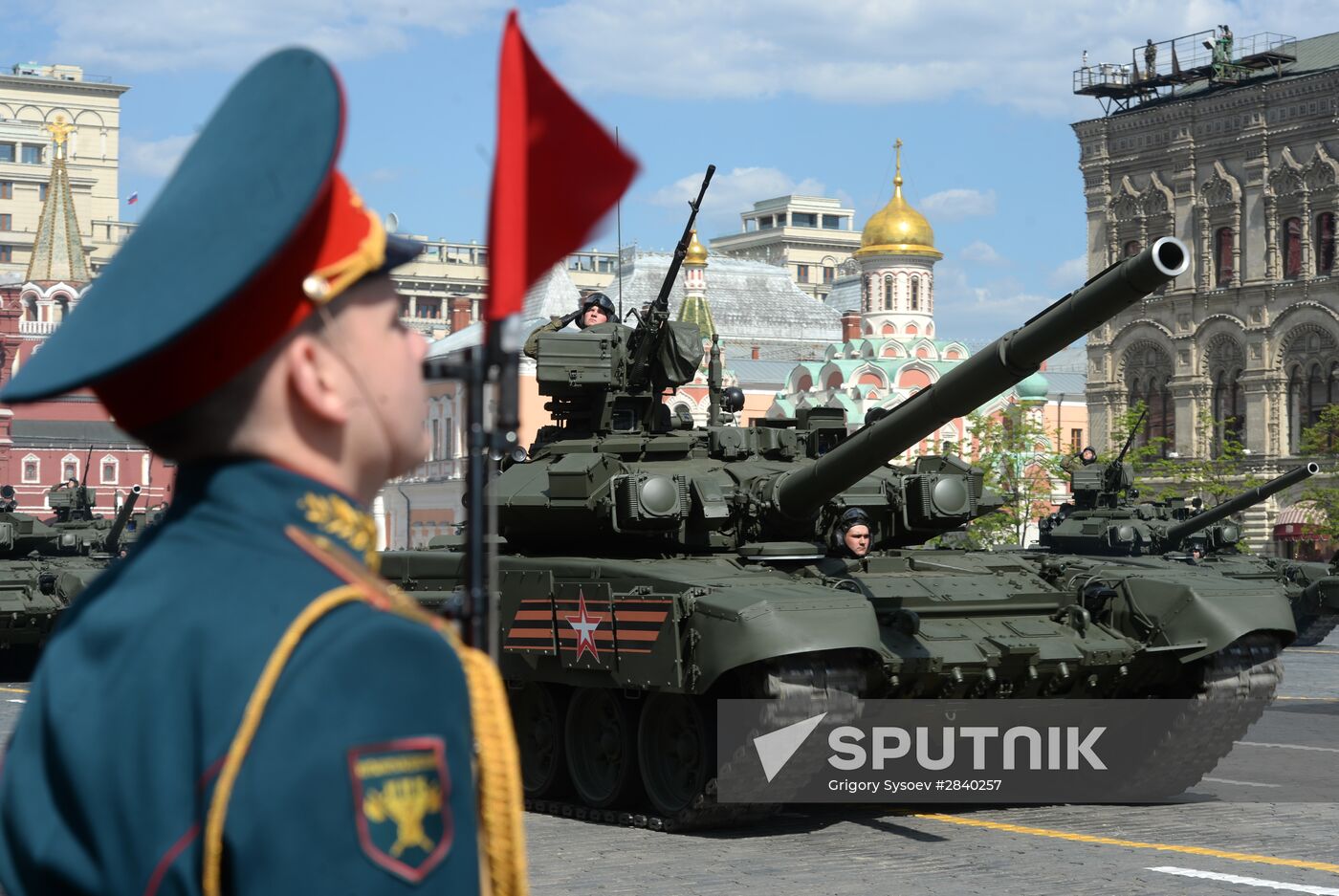 Rehearsal of parade marking 71th anniversary of Victory in Great Patriotic War