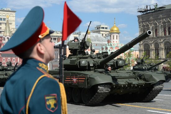 Rehearsal of parade marking 71th anniversary of Victory in Great Patriotic War