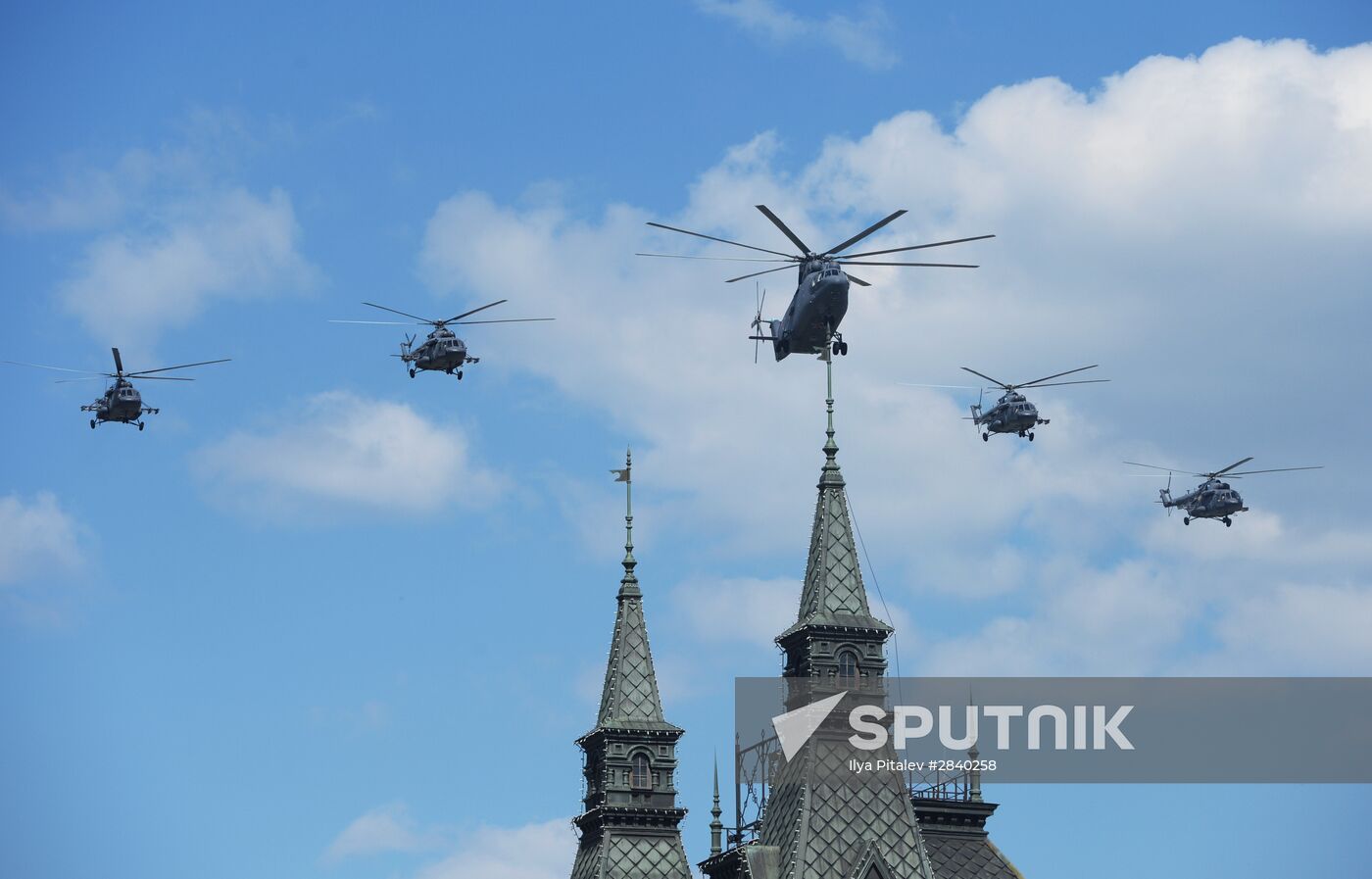 Rehearsal of parade marking 71th anniversary of Victory in Great Patriotic War