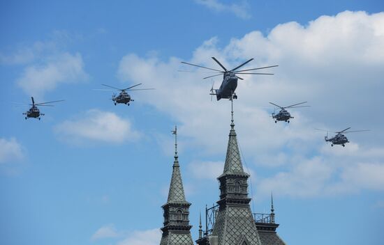 Rehearsal of parade marking 71th anniversary of Victory in Great Patriotic War