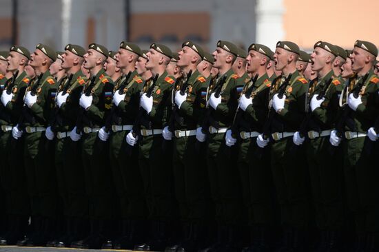 Rehearsal of parade marking 71th anniversary of Victory in Great Patriotic War