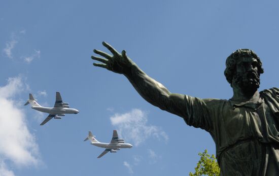 Rehearsal of parade marking 71th anniversary of Victory in Great Patriotic War