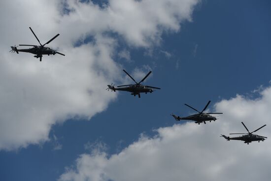 Rehearsal of parade marking 71th anniversary of Victory in Great Patriotic War