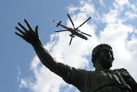 Rehearsal of parade marking 71th anniversary of Victory in Great Patriotic War