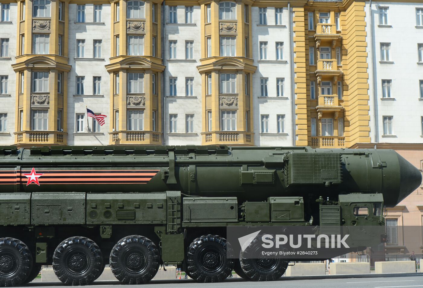 Rehearsal of parade marking 71th anniversary of Victory in Great Patriotic War