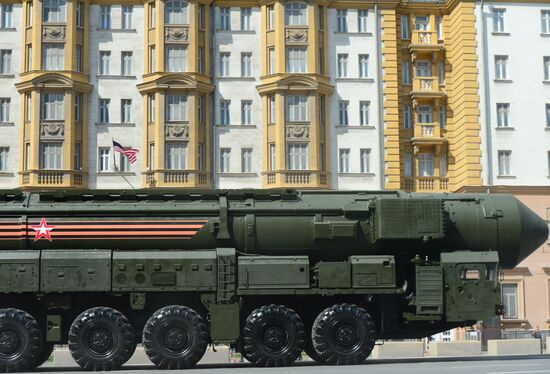 Rehearsal of parade marking 71th anniversary of Victory in Great Patriotic War
