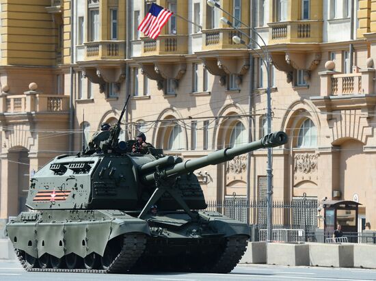 Rehearsal of parade marking 71th anniversary of Victory in Great Patriotic War