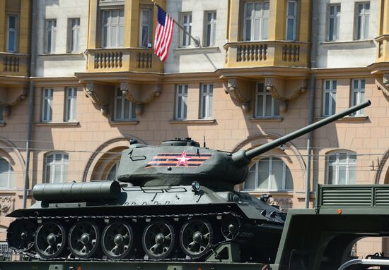 Rehearsal of parade marking 71th anniversary of Victory in Great Patriotic War