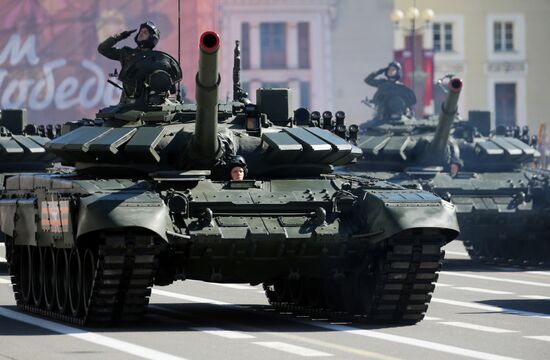 Final practice of Victory parade in Russian cities