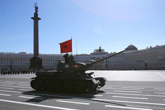 Final practice of Victory Day parade in Russian cities