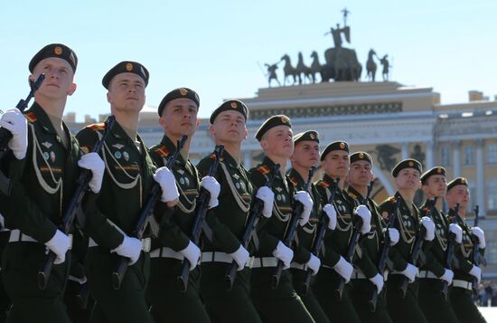 Final practice of Victory parade in Russian cities