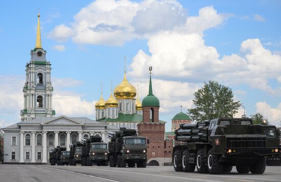 Final practice of Victory parade in Russian cities