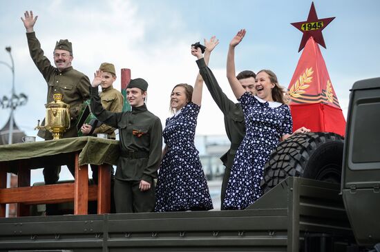 Final practice of Victory parade in Russian cities