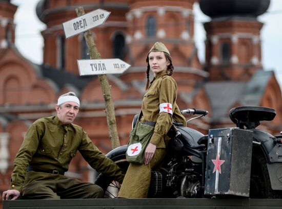 Final practice of Victory parade in Russian cities