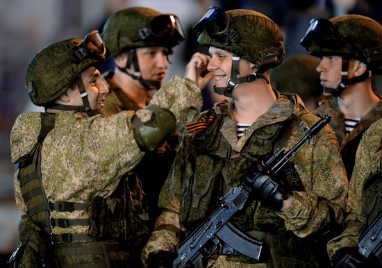 Final practice of Victory parade in Russian cities