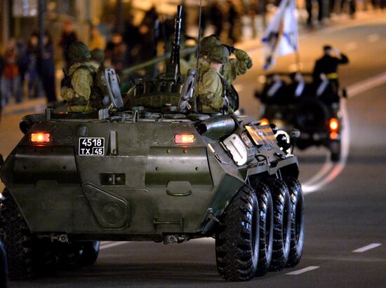 Final practice of Victory parade in Russian cities