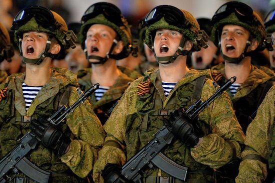 Final practice of Victory parade in Russian cities