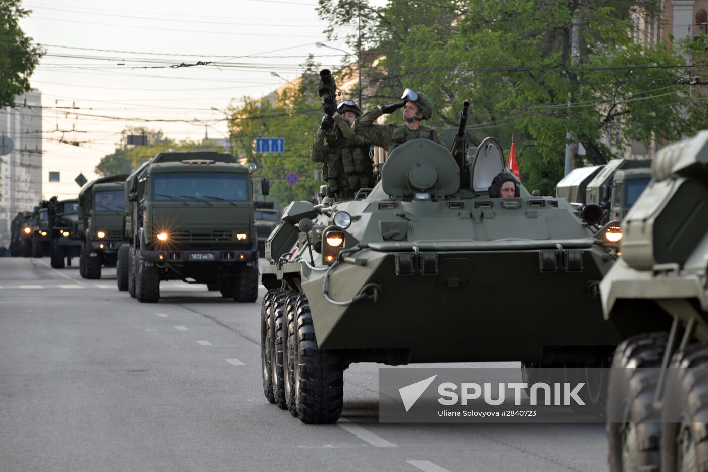Final practice of Victory parade in Russian cities