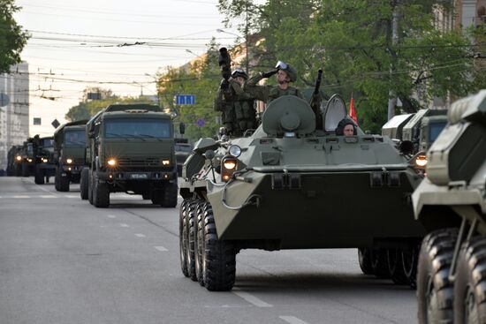 Final practice of Victory parade in Russian cities