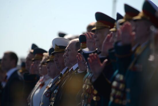 Vladimir Putin and Dmitry Medvedev attend military parade to mark 71st anniversary of Victory in 1941-1945 Great Patriotic War