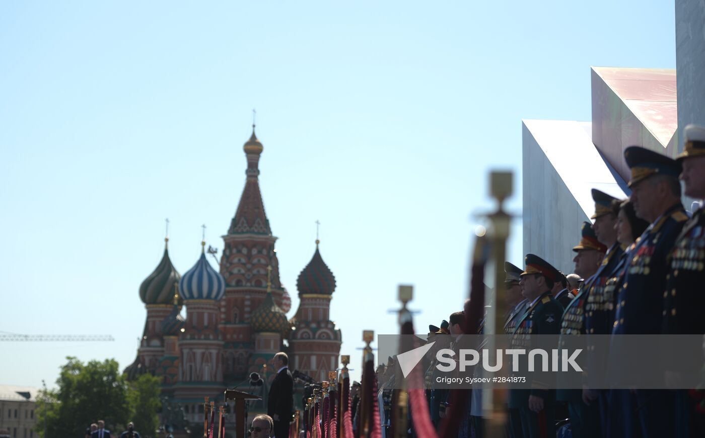 Vladimir Putin and Dmitry Medvedev attend military parade to mark 71st anniversary of Victory in 1941-1945 Great Patriotic War