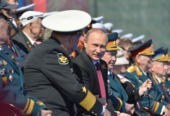 Vladimir Putin and Dmitry Medvedev attend military parade to mark 71st anniversary of Victory in 1941-1945 Great Patriotic War