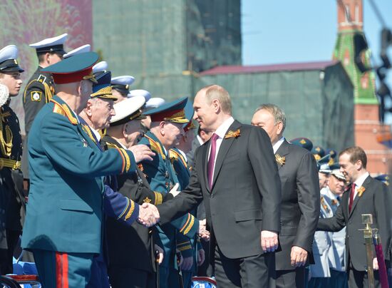 Vladimir Putin and Dmitry Medvedev attend military parade to mark 71st anniversary of Victory in 1941-1945 Great Patriotic War