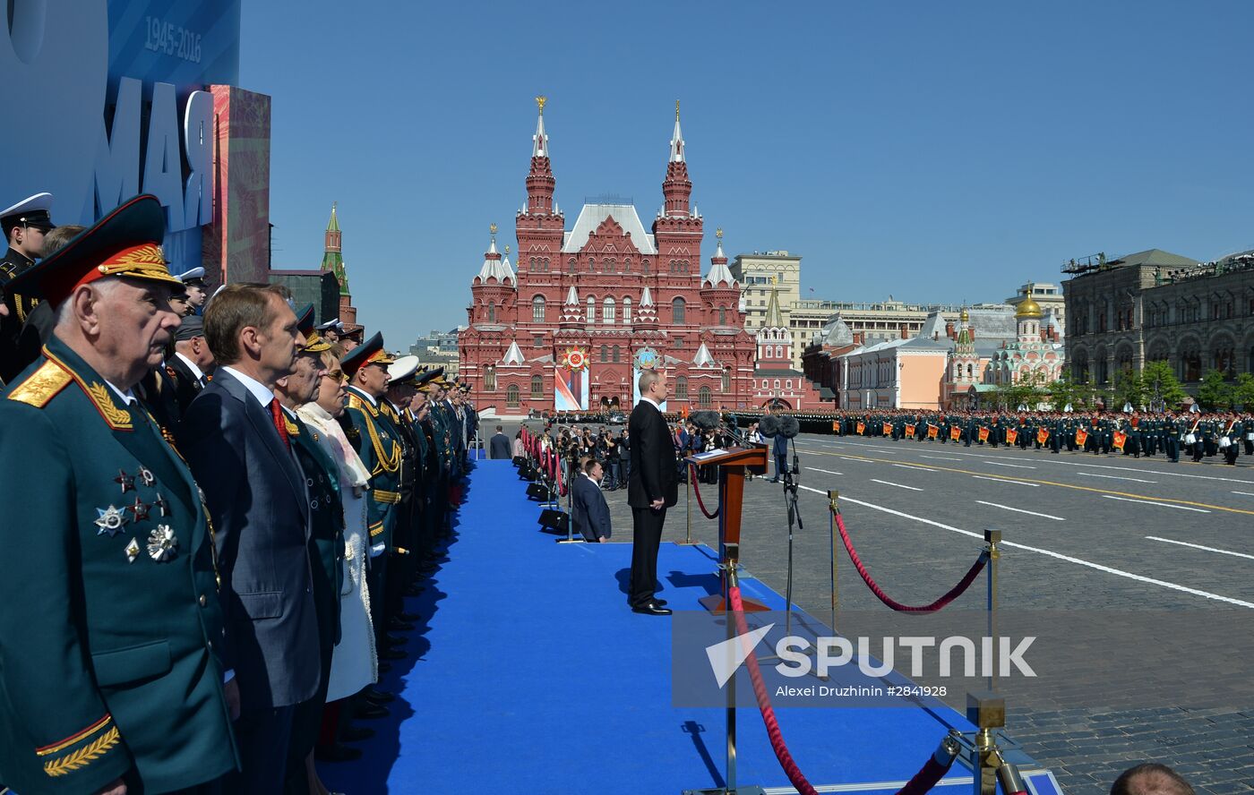Vladimir Putin and Dmitry Medvedev attend military parade to mark 71st anniversary of Victory in 1941-1945 Great Patriotic War