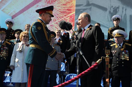 Vladimir Putin and Dmitry Medvedev attend military parade to mark 71st anniversary of Victory in 1941-1945 Great Patriotic War