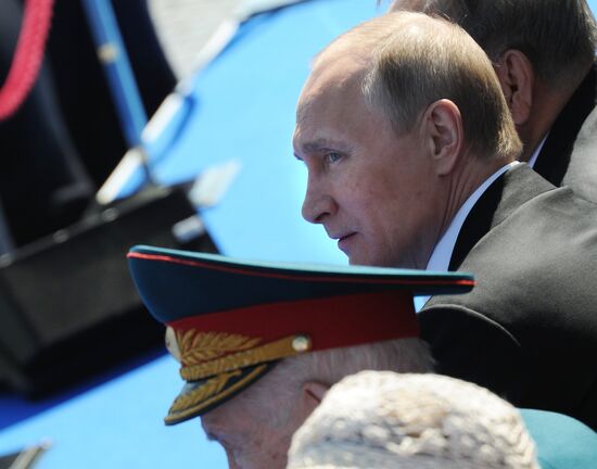 Vladimir Putin and Dmitry Medvedev attend military parade to mark 71st anniversary of Victory in 1941-1945 Great Patriotic War