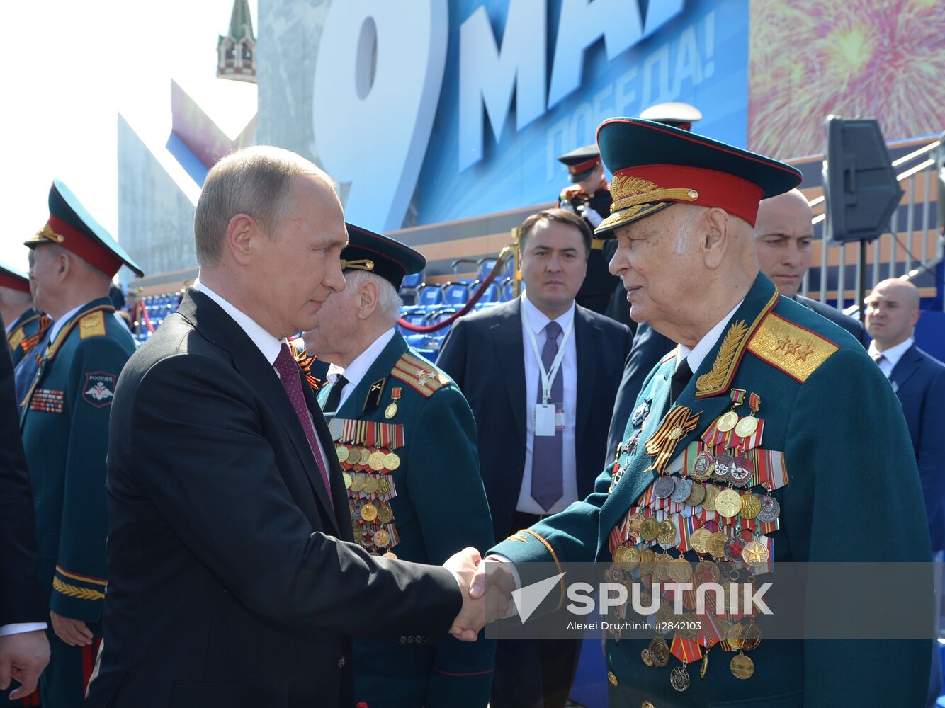 Vladimir Putin and Dmitry Medvedev attend military parade to mark 71st anniversary of Victory in 1941-1945 Great Patriotic War