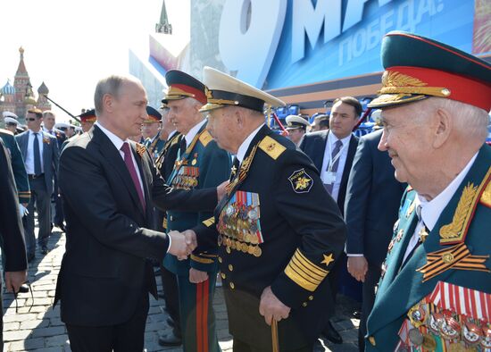Vladimir Putin and Dmitry Medvedev attend military parade to mark 71st anniversary of Victory in 1941-1945 Great Patriotic War