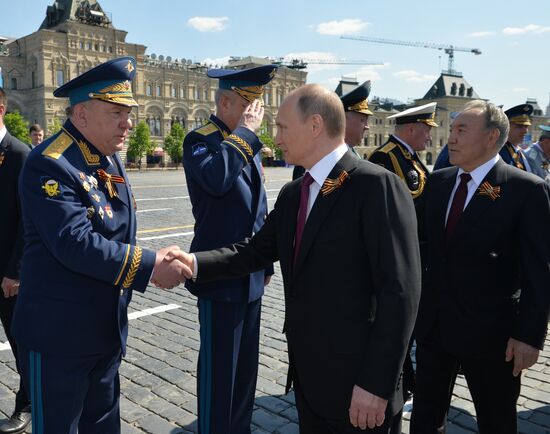 Vladimir Putin and Dmitry Medvedev attend military parade to mark 71st anniversary of Victory in 1941-1945 Great Patriotic War