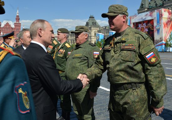 Vladimir Putin and Dmitry Medvedev attend military parade to mark 71st anniversary of Victory in 1941-1945 Great Patriotic War