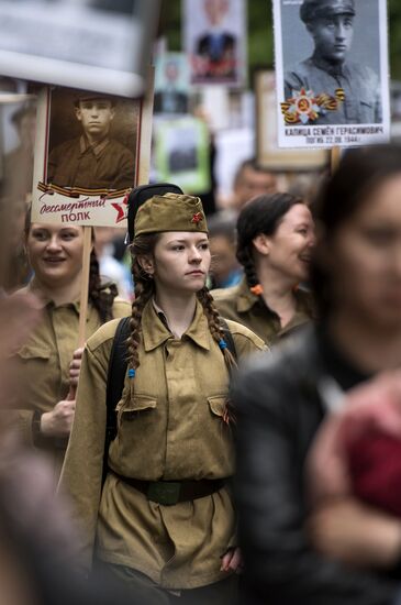 Immortal Regiment march in foreign countries