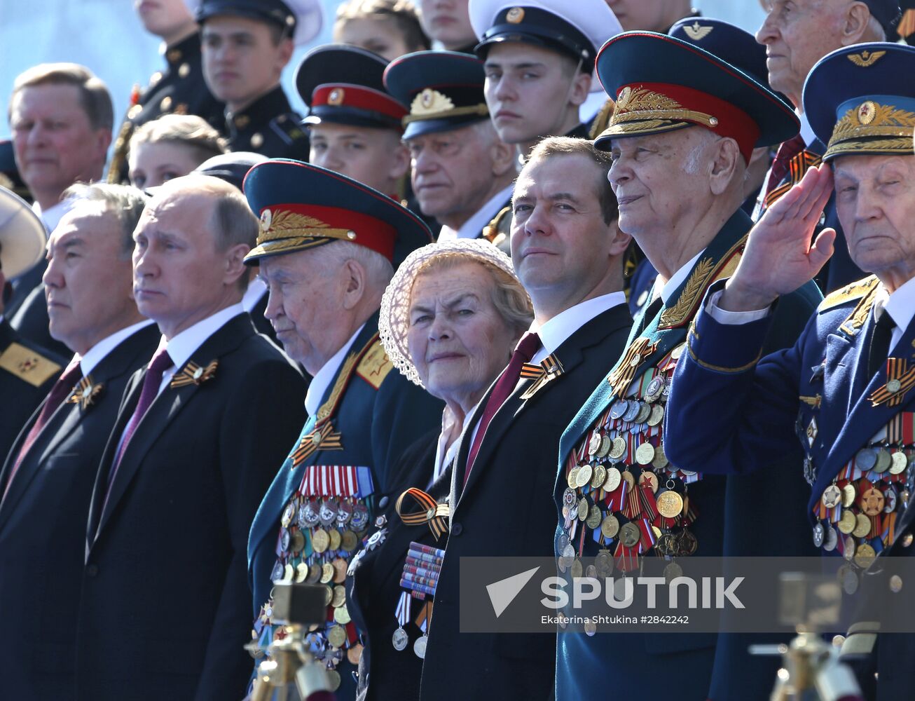 Vladimir Putin and Dmitry Medvedev attend military parade to mark 71st anniversary of Victory in 1941-1945 Great Patriotic War