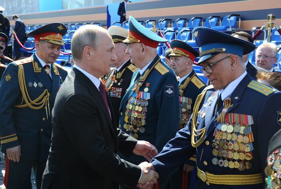 Vladimir Putin and Dmitry Medvedev attend military parade to mark 71st anniversary of Victory in 1941-1945 Great Patriotic War