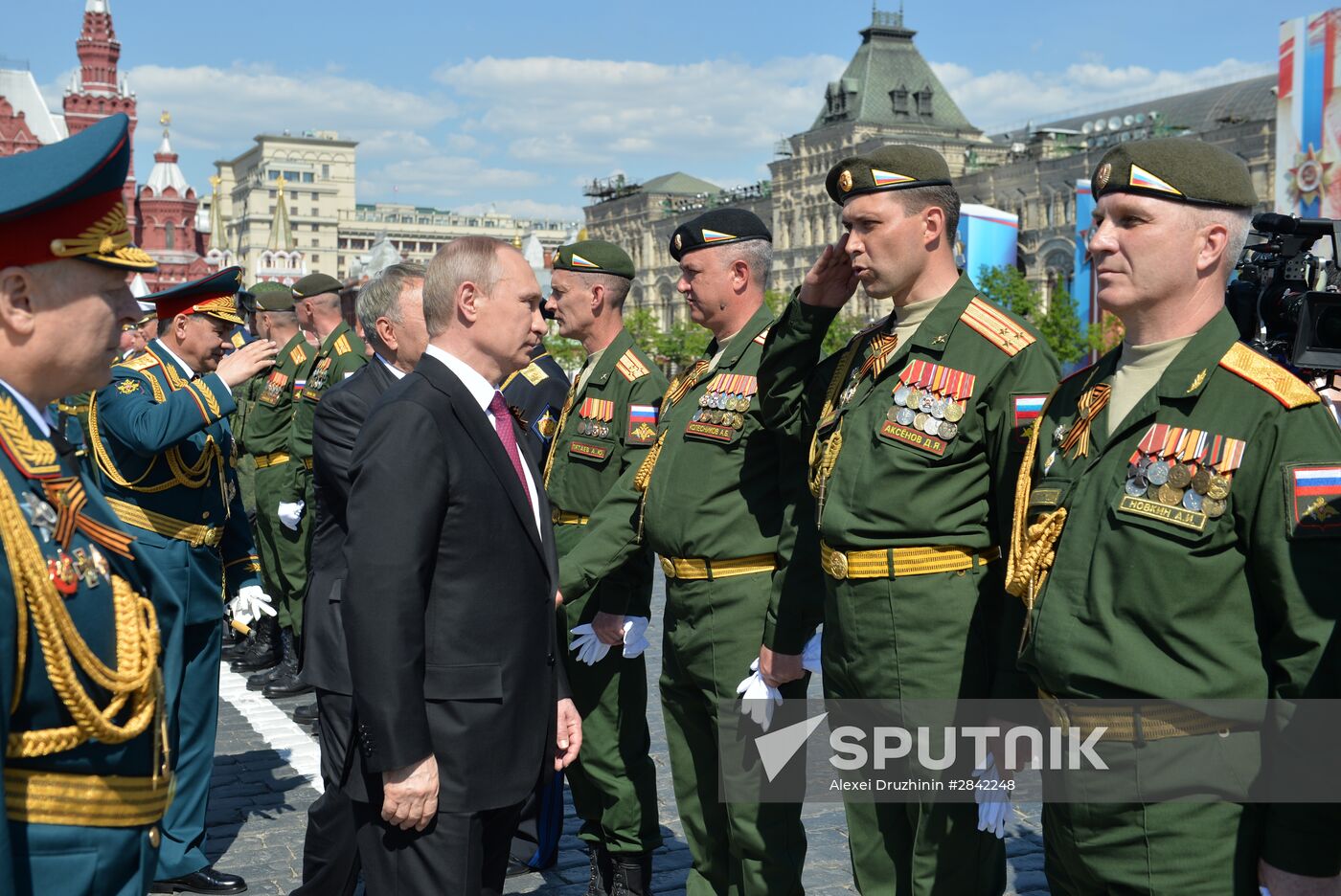 Vladimir Putin and Dmitry Medvedev attend military parade to mark 71st anniversary of Victory in 1941-1945 Great Patriotic War