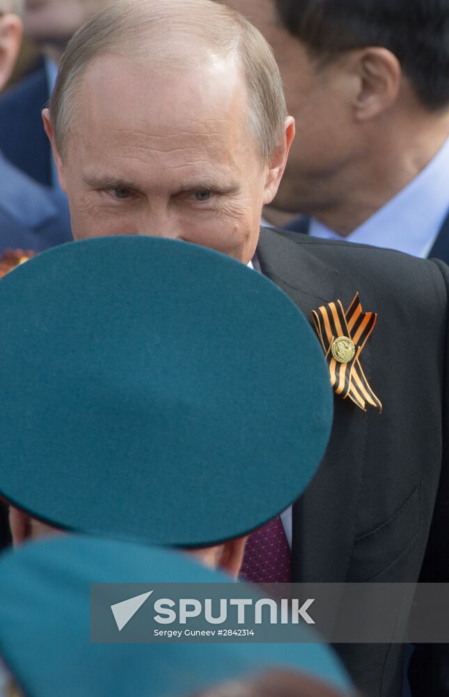 Vladimir Putin and Dmitry Medvedev attend military parade to mark 71st anniversary of Victory in 1941-1945 Great Patriotic War