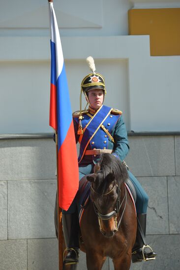 President Vladimit Putin congratulates Federal Protective Services' Kremlin Regiment on 80th anniversary